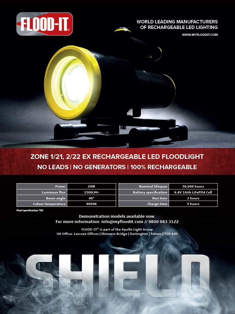 Advertising collateral that I designed for FLOOD-IT to generate pre-orders for their ATEX prototype floodlight 