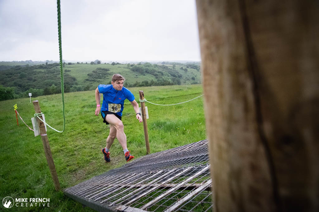 A runner tackles the Relish Running Omnium at Cheddar Top of the Gorge Festival 2019