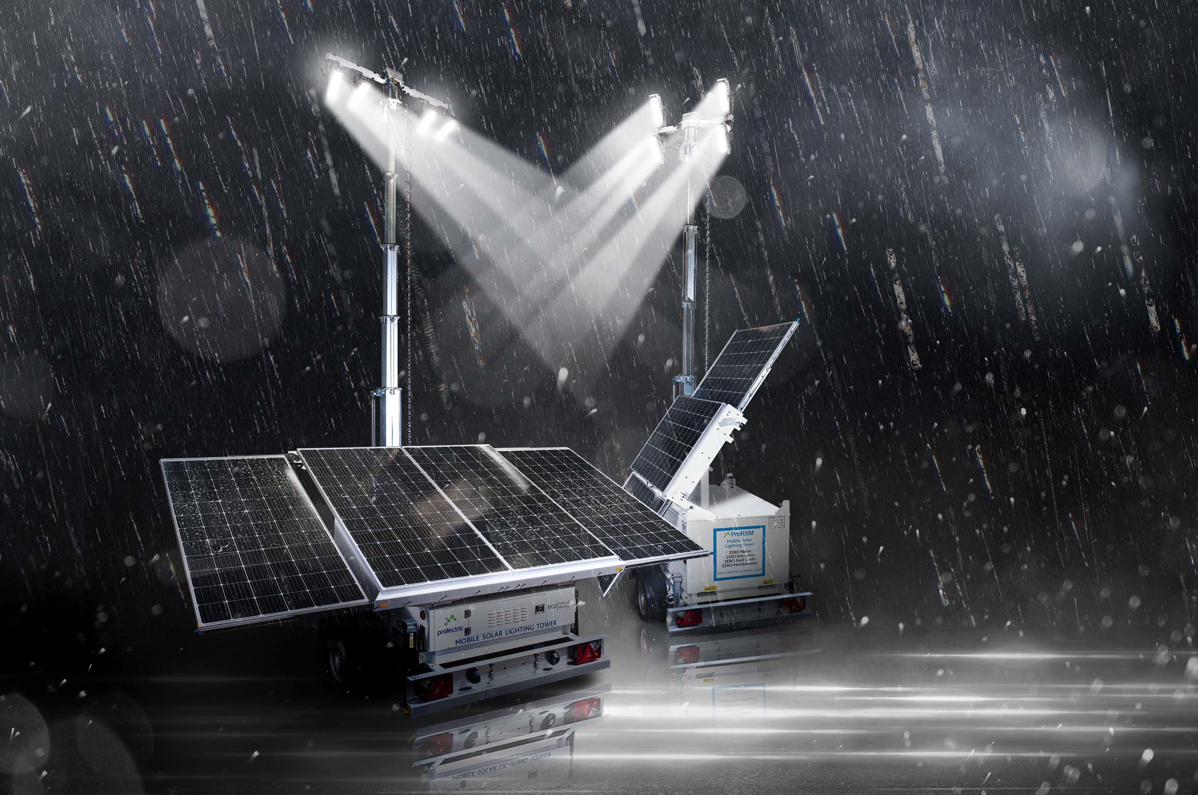 Prolectric Solar Lights rendered in Photoshop to include bad weather