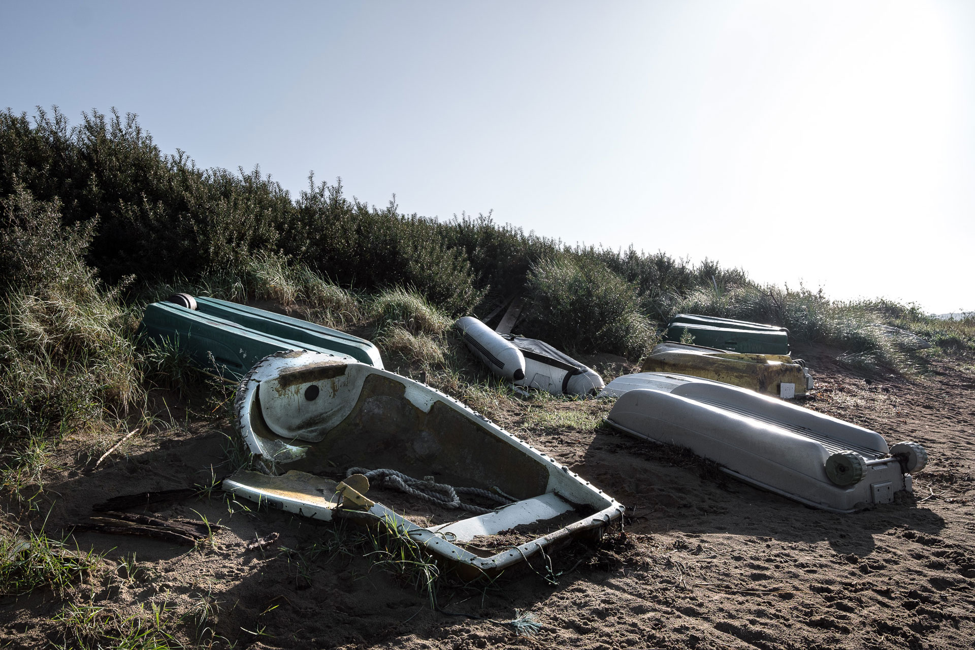 Along The Way Photographic Documentary Damaged Boats at Uphill