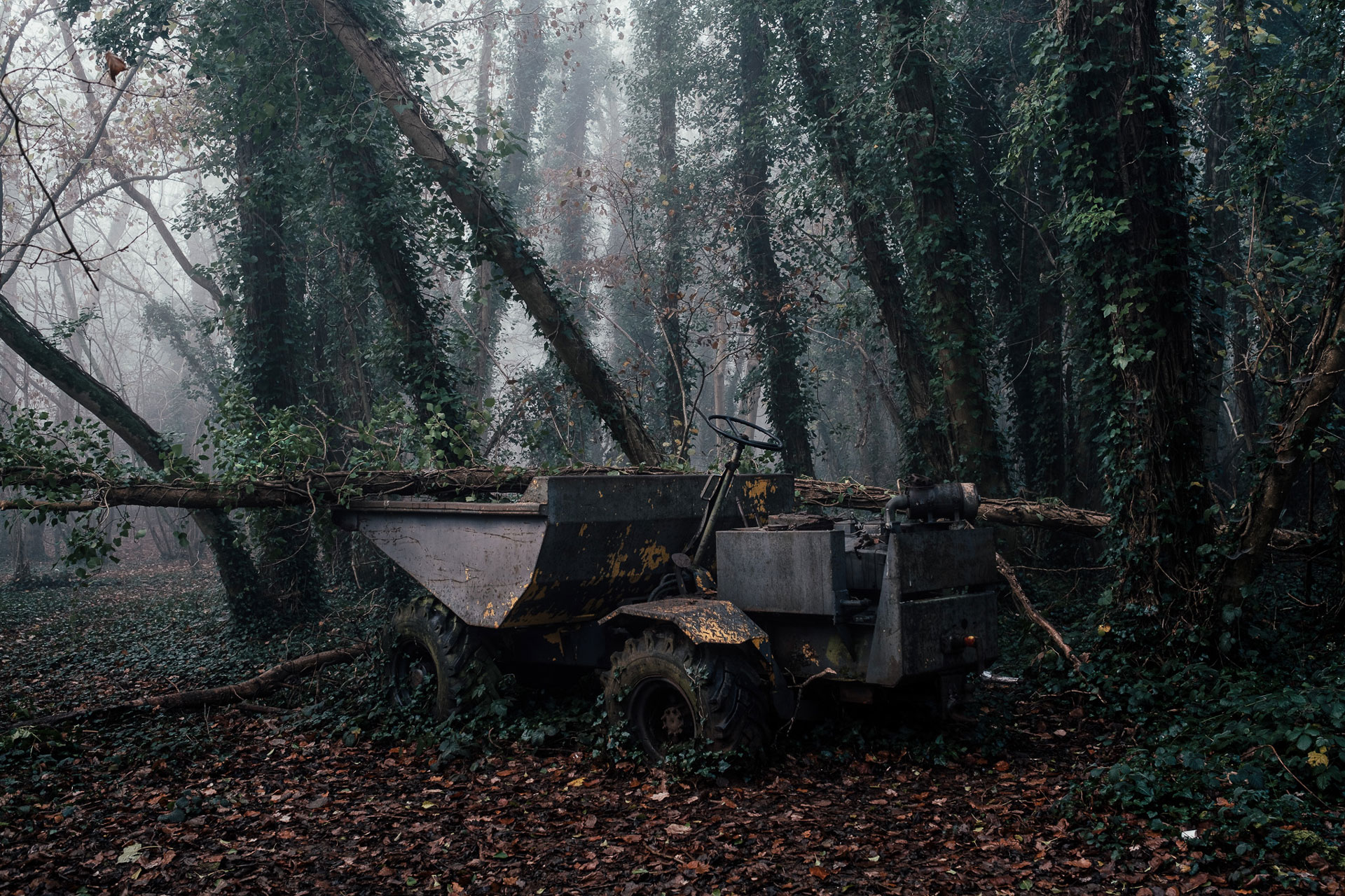 Along The Way Photographic Documentary Abandoned dumper truck on Walton Common
