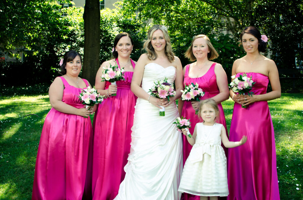 Bridal party at a wedding in Berkley Square Clifton