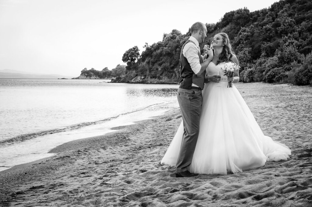 Wedding couple photography on a beach