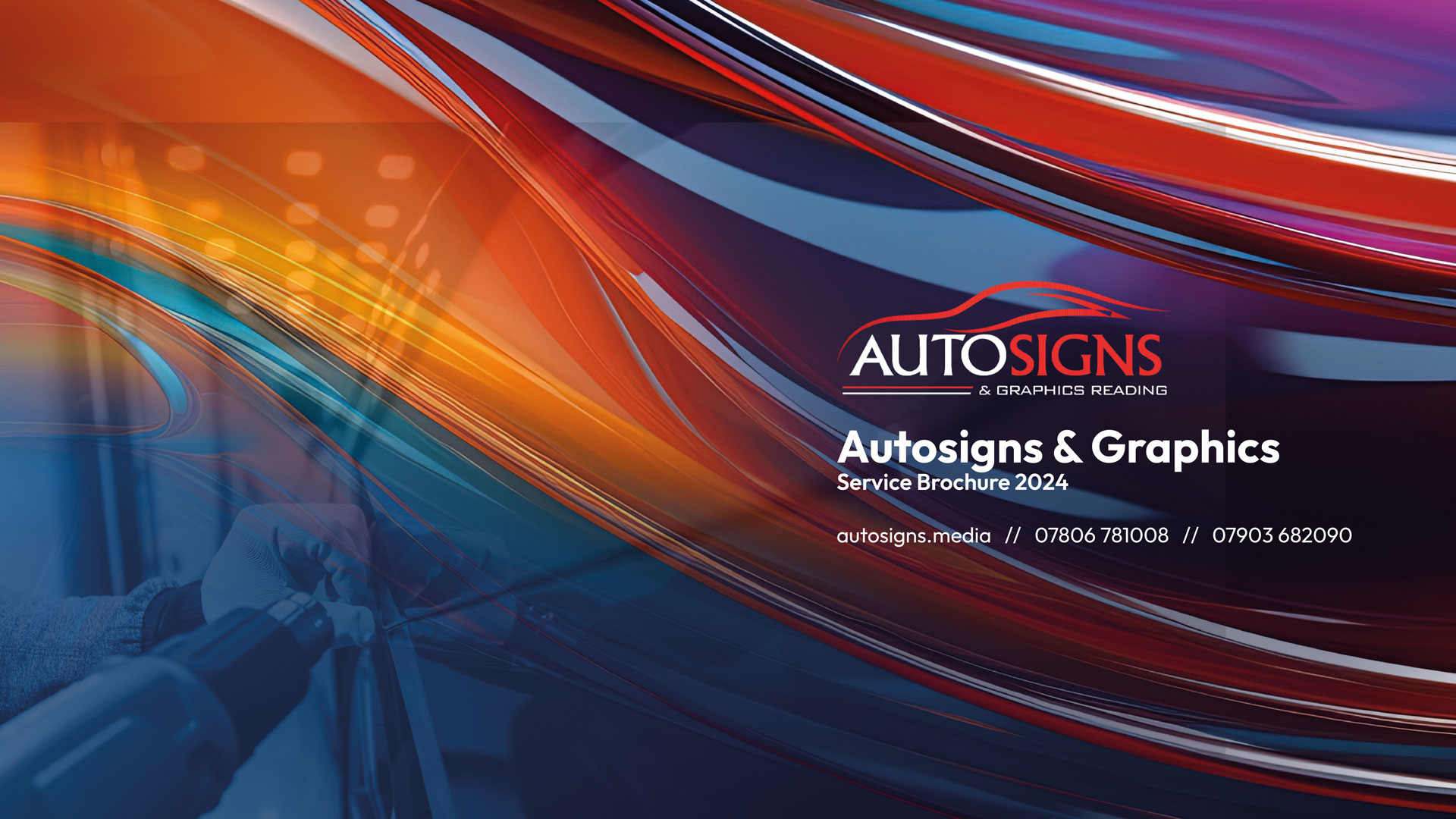 The front cover that I designed in Photoshop for Autosigns